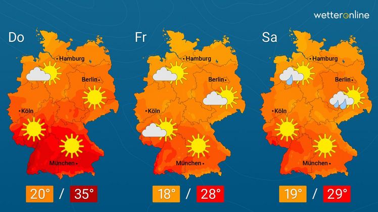 Die aktuelle Wetterkarte. Grafik: WetterOnline.