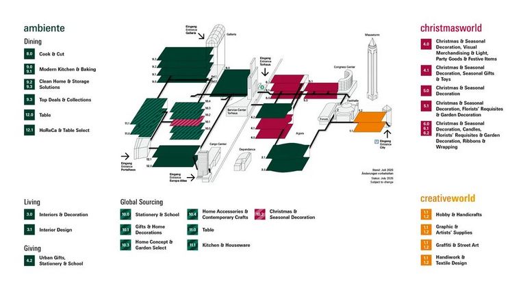 In herausfordernden Zeiten eröffnen Ambiente, Christmasworld und Creativeworld neue Geschäftsperspektiven und bieten wertvolle Orientierung für die unterschiedlichsten Zielgruppen. Grafik: Messe Frankfurt.