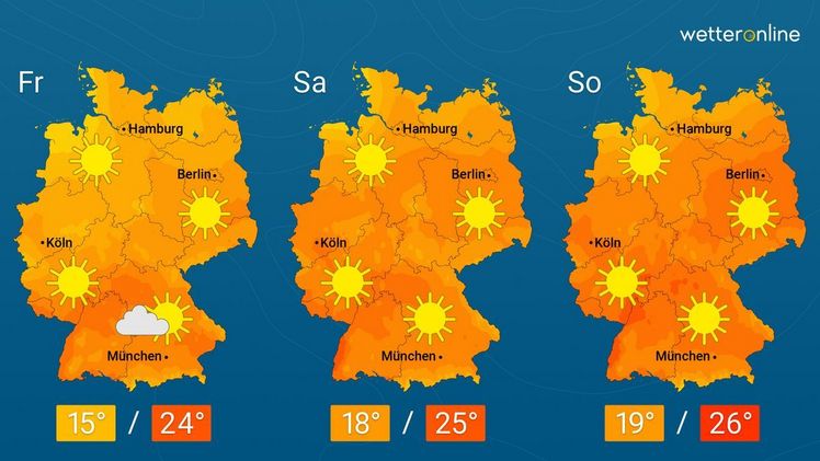 Die aktuelle Wetterkarte. Grafik: WetterOnline.