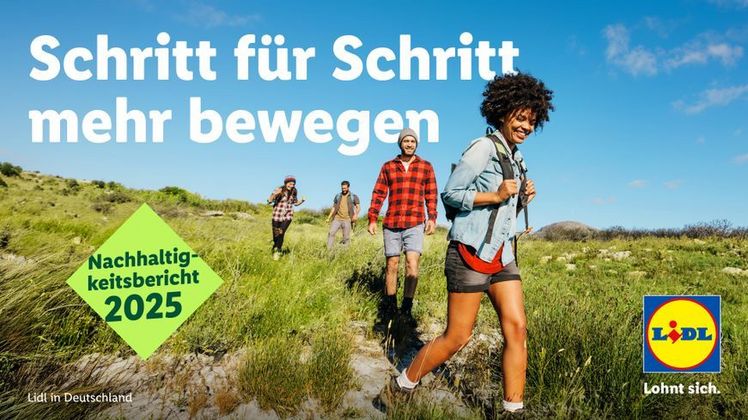 Schritt für Schritt mehr bewegen: Lidl in Deutschland veröffentlicht fünften Nachhaltigkeitsbericht. Bild: Lidl.