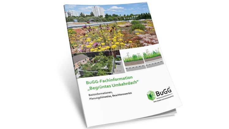 Neu erschienen: BuGG-Fachinformation "Begrüntes Umkehrdach". Bild: Bundesverband Gebäudegrün.