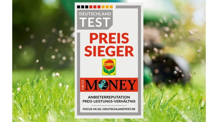 Dreifacher Erfolg: COMPO wird 2026 zum dritten Mal in Folge Preis-Leistungs-Sieger in der Kategorie Gartenpflege. Bild: © COMPO GmbH.