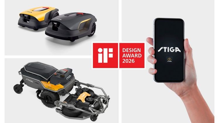 STIGA wurde mit drei renommierten iF DESIGN AWARD 2026-Auszeichnungen geehrt. Bild: © STIGA GmbH.