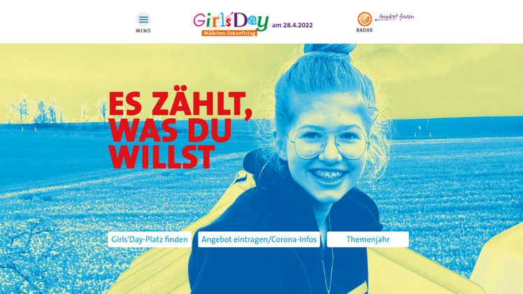 Website des GirlsDay22. Screenshot: GABOT.