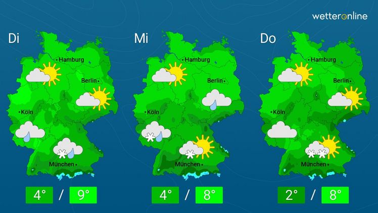 Die aktuelle Wetterkarte. Grafik: WetterOnline.