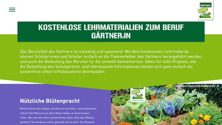 Die Unterrichtsbausteine des ZVG. Screenshot: GABOT.