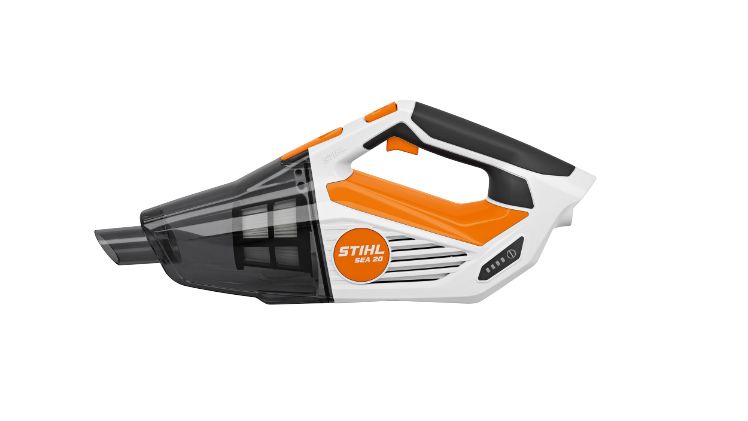 Leichtes Kraftpaket: Der neue Akku-Handsauger STIHL SEA 20 sorgt ohne lästiges Stromkabel im Nu für Sauberkeit auf kleinen Flächen. Bild: STIHL. Leichtes Kraftpaket: Der neue Akku-Handsauger STIHL SEA 20 sorgt ohne lästiges Stromkabel im Nu für Sauberkeit auf kleinen Flächen. Bild: STIHL.