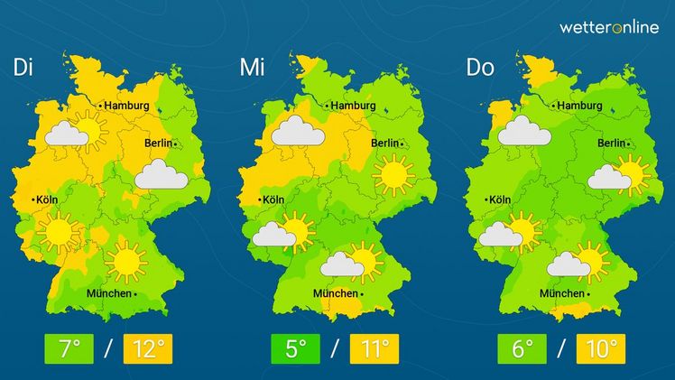 Die aktuelle Wetterkarte. Grafik: WetterOnline.