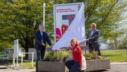 Kathrin Weiß, Andreas Bausewein und Peter Zaiß zeigten heute den Journalisten im egapark wie weit die Vorhaben  im egapark vorangeschritten sind. Bild: egapark. 