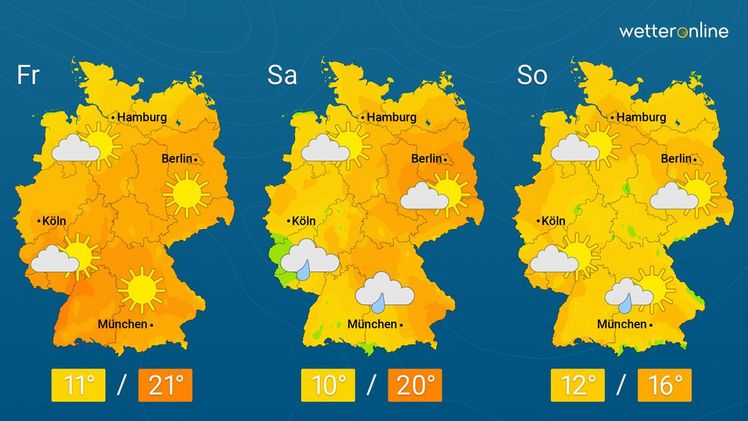 Die aktuelle Wetterkarte. Grafik: WetterOnline.