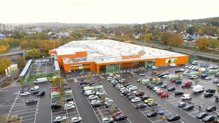 Außenansicht des Globus Baumarktes Zweibrücken nach Modernisierung und Erweiterung 2026. Bild: Globus Baumarkt.
