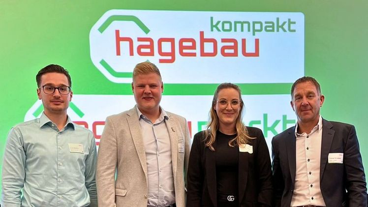 Neu in den Gremien des hagebau Einzelhandels (v.l.n.r.): Luca Batzner, Julian Schäfer, Nina Carolin Siemsen und Tomas Schadwill. Bild: hagebau.