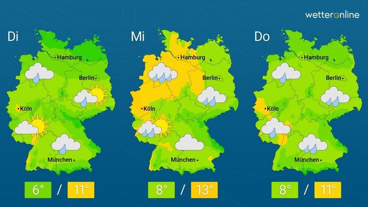 Die aktuelle Wetterkarte. Grafik: WetterOnline.
