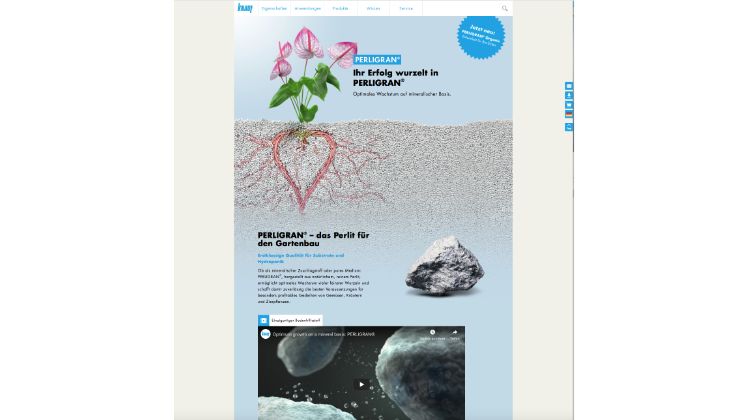 Informativ und responsiv, die neue Website von KNAUF AQUAPANEL/perligran.com. Bild: KNAUF AQUAPANEL.