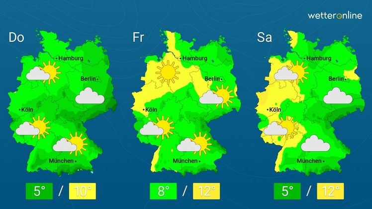 Die aktuelle Wetterkarte. Grafik: WetterOnline.