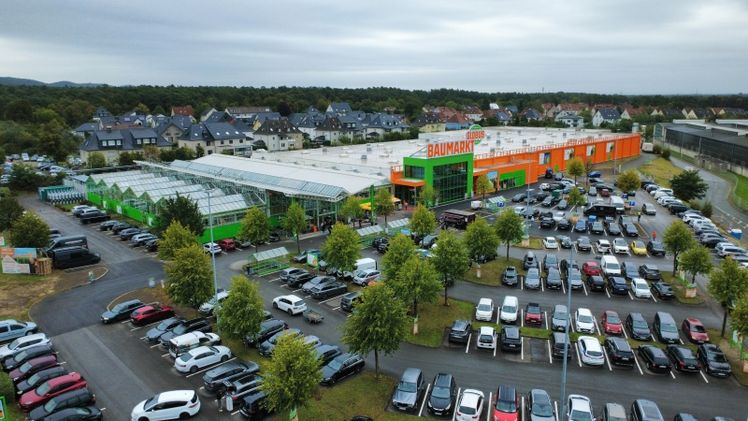 Außenansicht des neuen Globus Baumarkts Bielefeld. Bild: Globus Baumarkt.