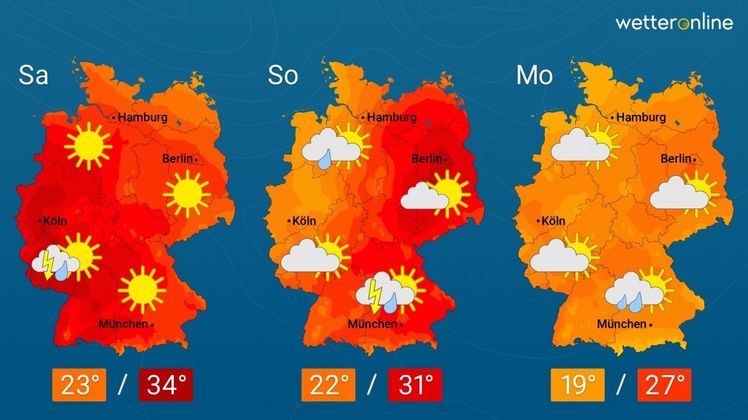 Die aktuelle Wetterkarte. Grafik: WetterOnline.