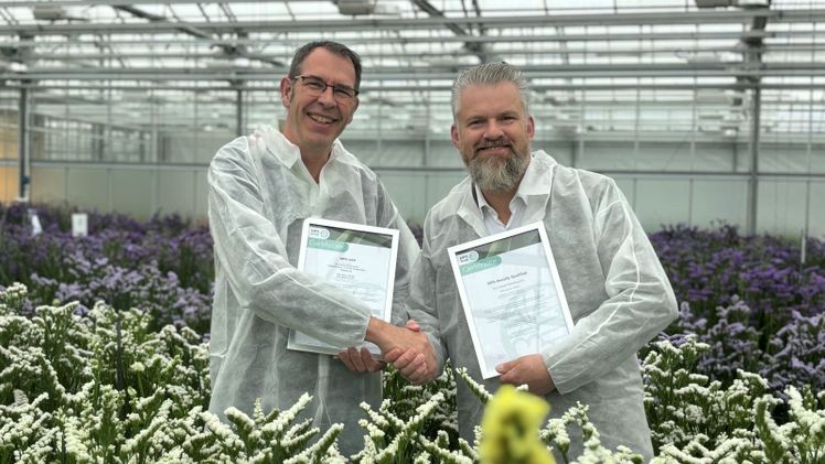 Links: Maurice van der Meer, Produktionsleiter, Van Zanten Breeding BV und rechts Edmund Timm, Manager Handel, Marketing und Kommunikation, MPS. Bild: Royal Van Zanten.