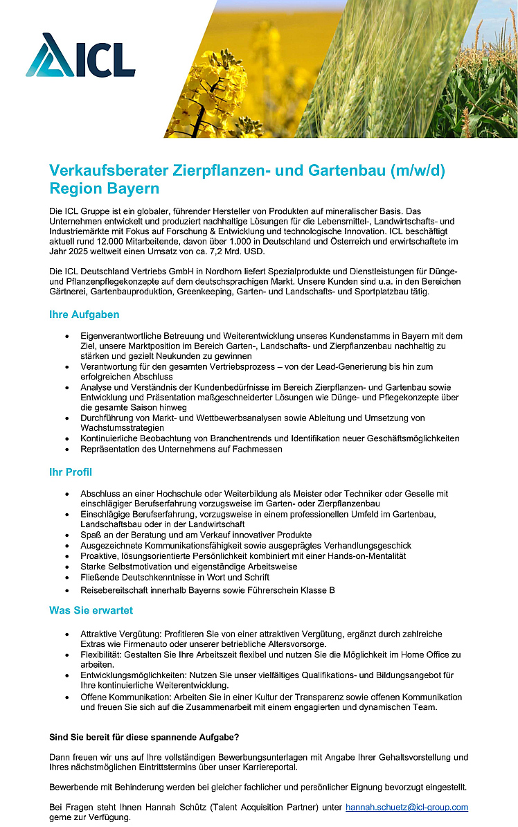 Verkaufsberater Zierpflanzen- und Gartenbau (m/w/d)