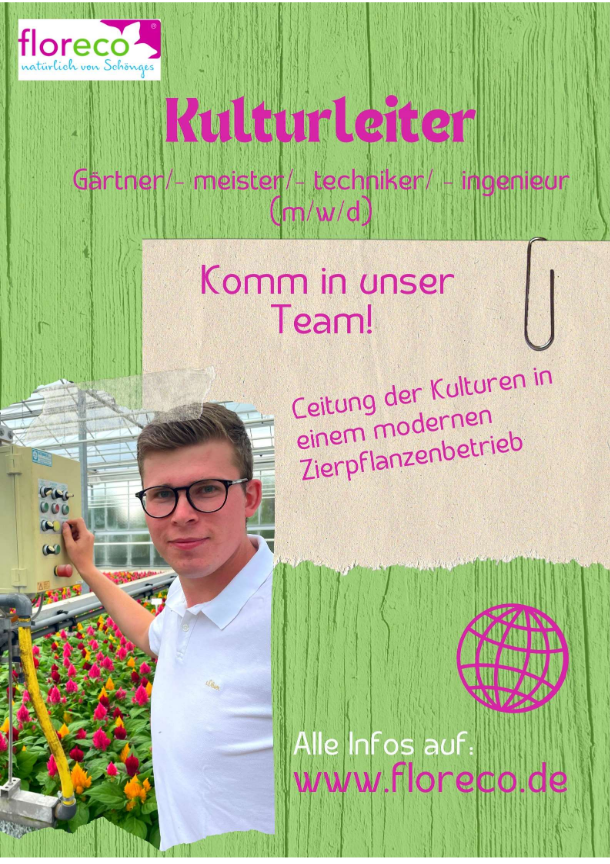 Kulturleiter Zierpflanzenbau Gärtner/-meister/-techniker/-ingeniuer