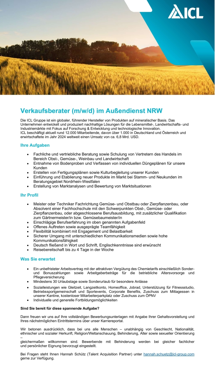Verkaufsberater (m/w/d) im Außendienst NRW
