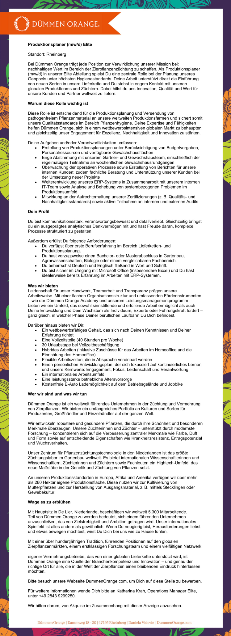 Produktionsplaner (m/w/d) Elite