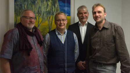 Hessen - von links nach rechts: Heinrich Göllner, Präsident LV Hessen, Frank Podlesak, Präsident LV Thüringen sowie ebenfalls aus Thüringen: Ralf Dietz, Lutz Hoffrichter. Bild: FDF.